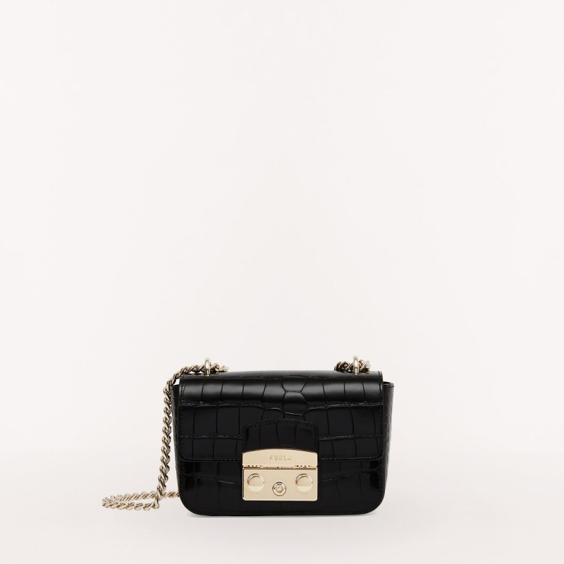 Dámské Crossbody Kabelky Furla METROPOLIS Černé | 6725-ISOFU